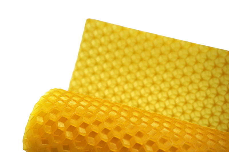 Bienenwachskerzen Bastelset | 44 x Bienenwachsplatten 3 kg | Inkl. 20 Meter Naturdocht - HonigWabe