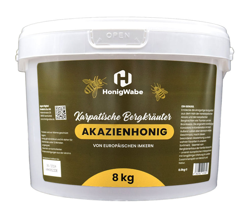 8 kg Karpatische Bergkräuter Akazienhonig | Dickflüssig - HonigWabe